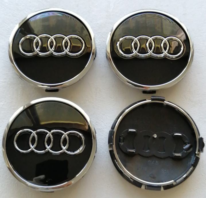 Audi čepovi za felge - CRNI 61mm (SET)
