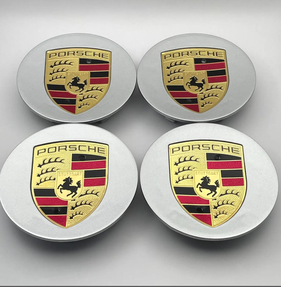 Porsche čepovi za felge SIVI - 65mm (4 kom)