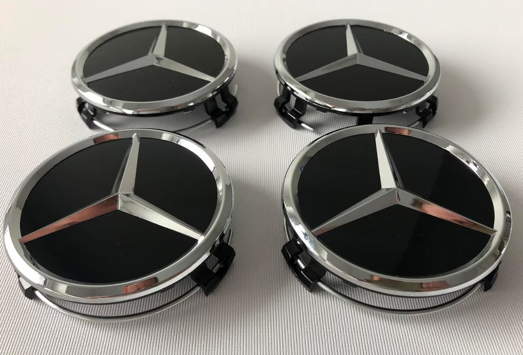 Mercedes čepovi za felge CRNI - 60mm (SET 4kom)