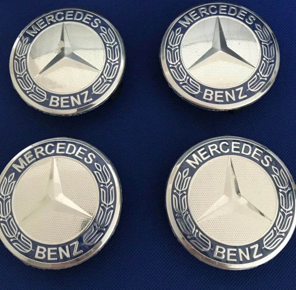 Mercedes čepovi za felge TAMNO PLAVI - 75mm (SET 4kom)