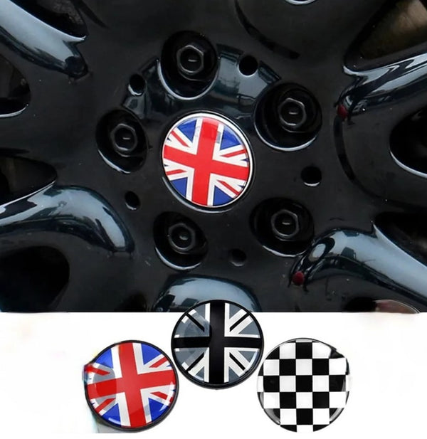 MINI čepovi za felge - (crvena zastava) 54mm (SET)