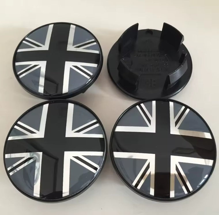 MINI čepovi za felge - (crna zastava) 54mm (SET)