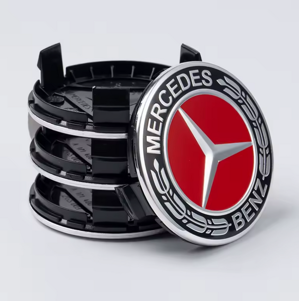 Mercedes čepovi za felge CRVENI - 75mm (SET 4kom)