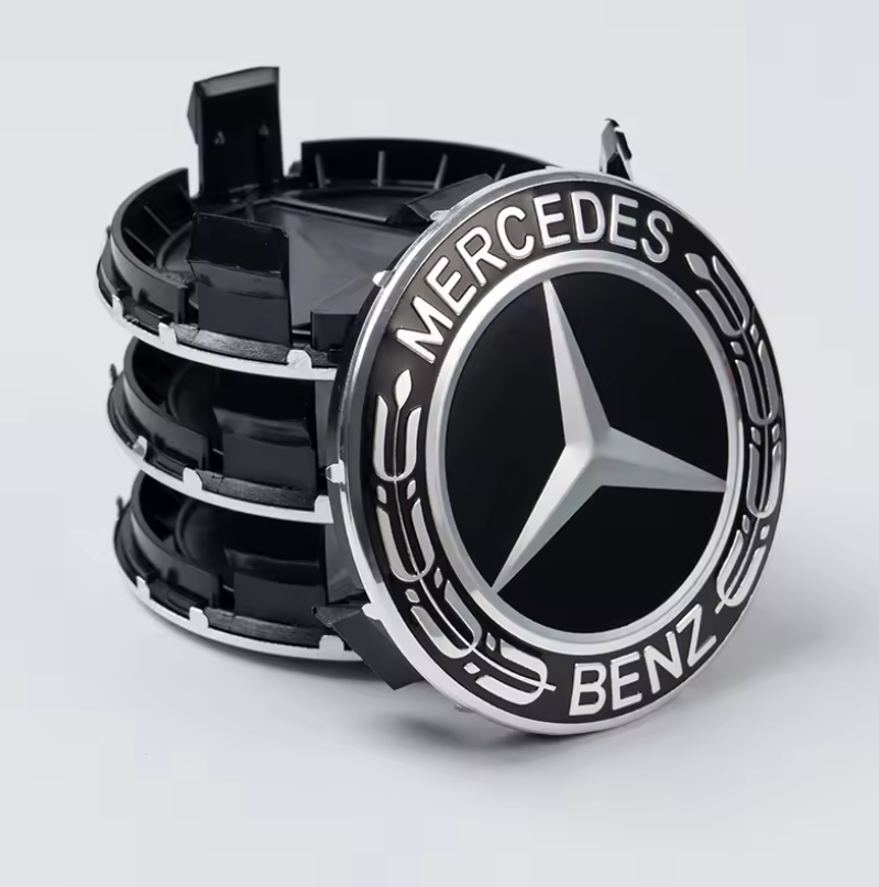 Mercedes čepovi za felge CRNI - 75mm (4 kom)