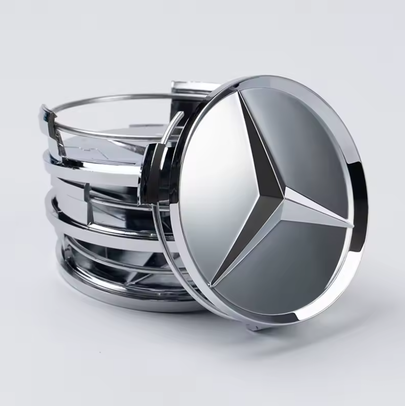 Mercedes čepovi za felge KROMIRANI - 75mm (SET 4kom)