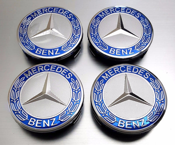 Mercedes čepovi za felge PLAVI - 75mm (SET 4kom) - Uzmi sve